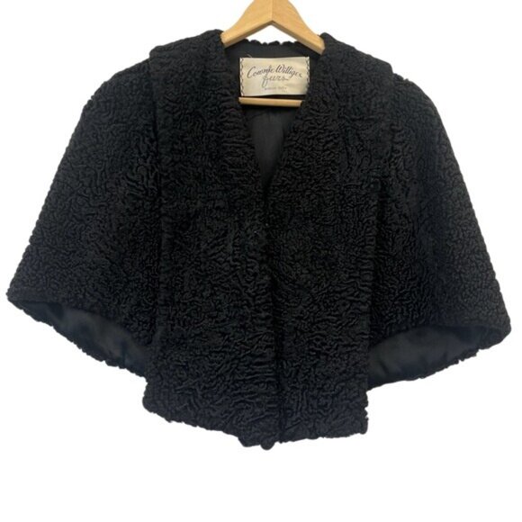 Cownie-Williges Vintage 50's Curly Lamb Cape Coat- Mint Condition